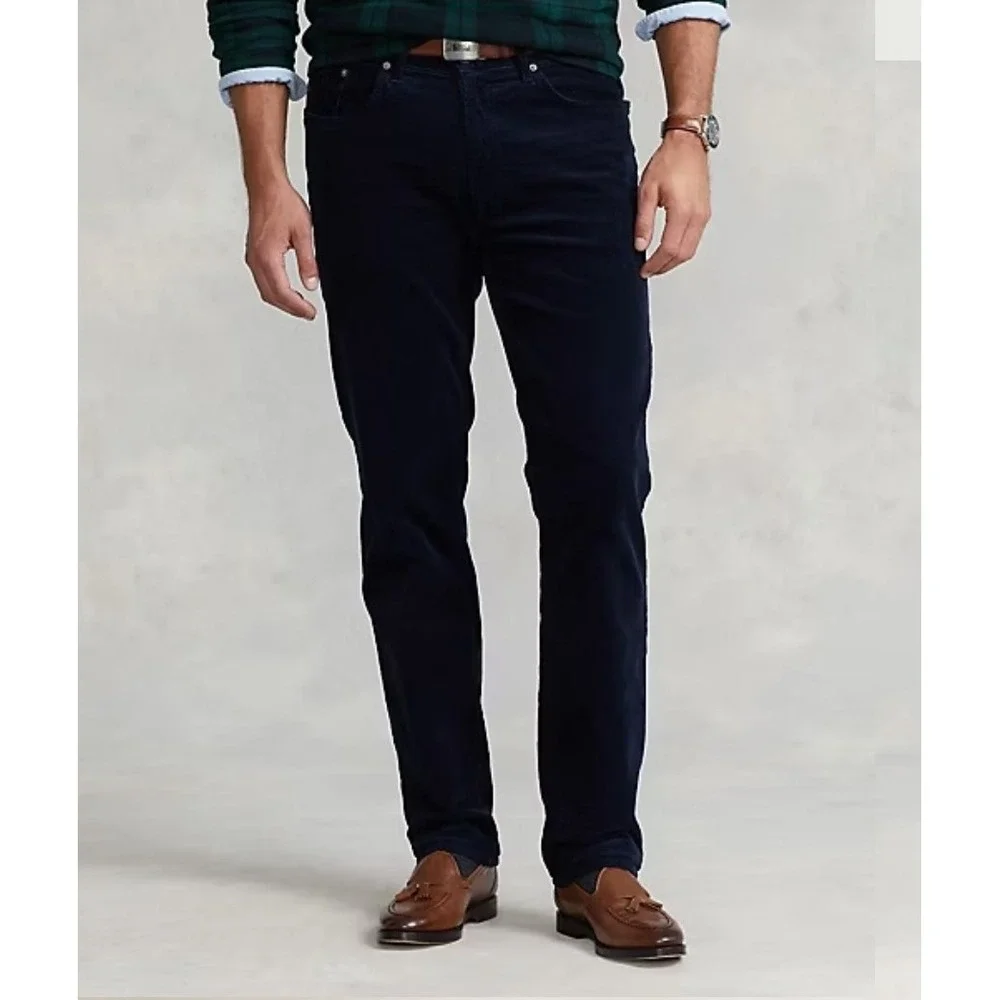 Polo Ralph Lauren Navy Blue Corduroy Stretch Classic Fit Pants 58BX32 NWOT